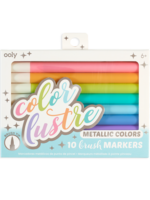 OOLY Color Lustre Metallic Brush Markers Set 10