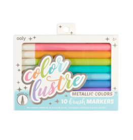 OOLY Color Lustre Metallic Brush Markers Set 10