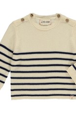 Me & Henry Breton Baby Sweater Cream/Navy Stripe