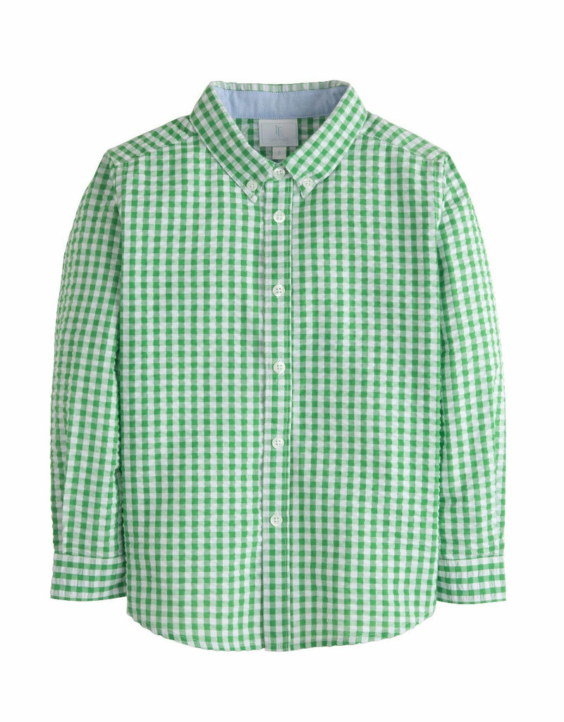 little english Button Down Preppy Green Shirt