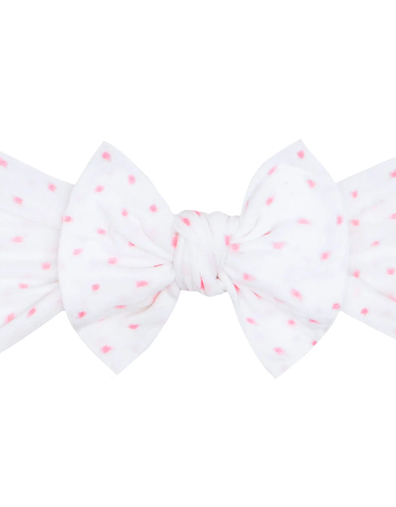Baby Bling Bow Patterned Shabby Knot White Pink Dot