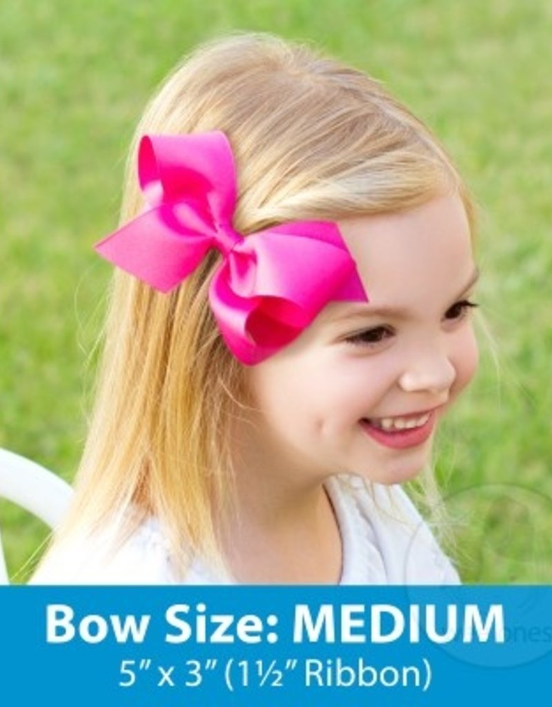 Wee Ones Med Bow w/Moonstitch White