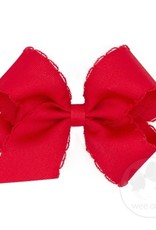 Wee Ones Med Bow w/Moonstitch Red