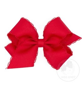 Wee Ones Bow Med w/Moonstitch Red