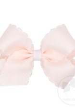 Wee Ones Med Bow w/Moonstitch Side Show White