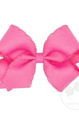Wee Ones Med Bow w/Moonstitch Hot Pink