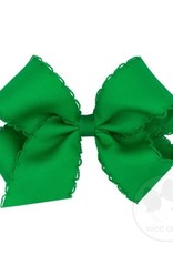 Wee Ones Med Bow w/Moonstitch Green