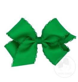 Wee Ones Bow Med w/Moonstitch Green