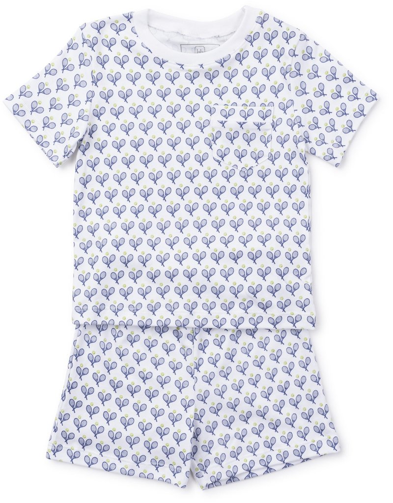 Lila and Hayes Charles Tennis Love Blue S/S Set
