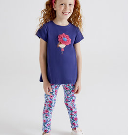 Mayoral Blue Little Girl Graphic Tee w/Short Set