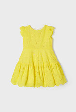 Mayoral Embroidered Dress Lemon