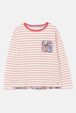 Joules Bliss White/Red Stripe Floral Top