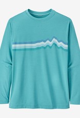 Patagonia Boys L/S Capilene Cool Daily T-Shirt Ridge Rise Stripe Iggy Blue