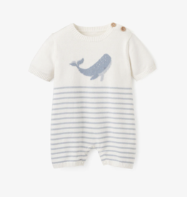 Elegant Baby Knit Shortall Whale Striped