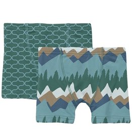 Kickee Pants Print Boxer Briefs Set 2 Ivy Lattice Glacier Mountains