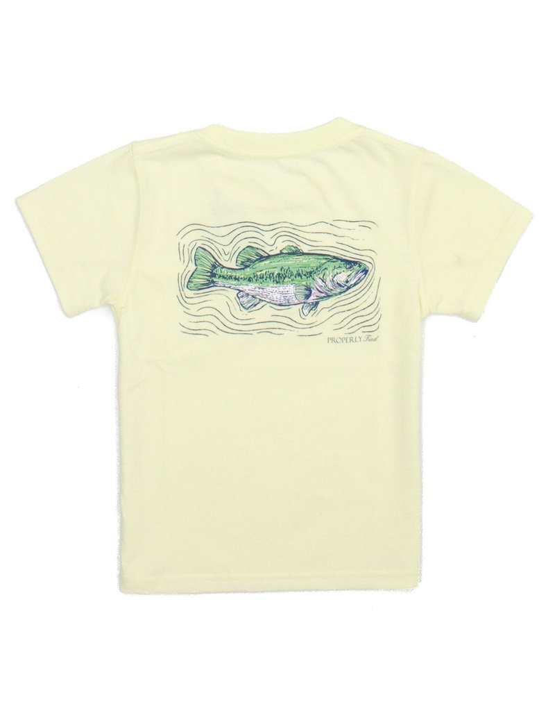 Properly Tied Spotted Bass S/S Tee Lt Yellow