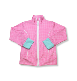 Set Athleisure SALE Juliet Jacket Pink Mini Gingham/Turq