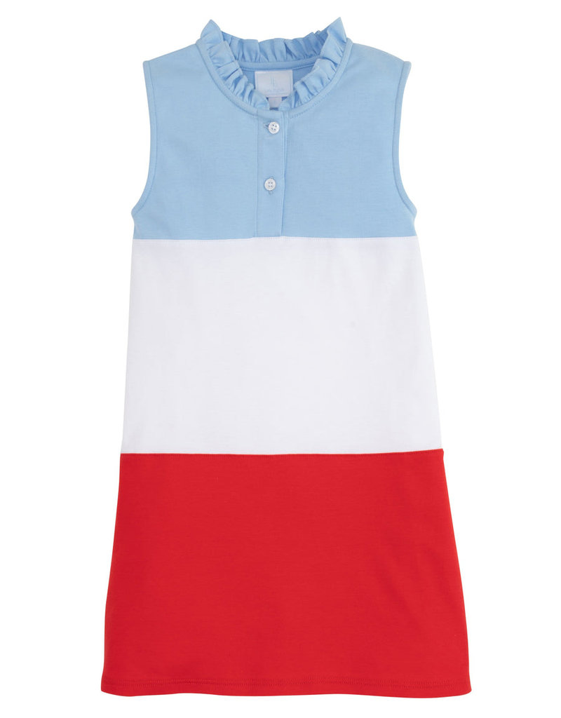 little english Color Block Hasting Red/Blue Dress