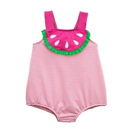 Florence Eiseman Pink Seersucker Bubble Swimsuit w/Watermelon
