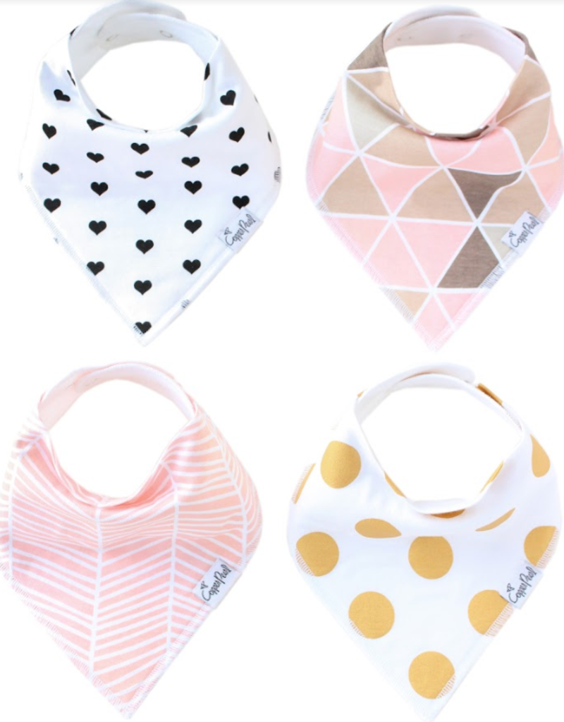 Copper Pearl Baby Bandana Bibs Set/4 Blush