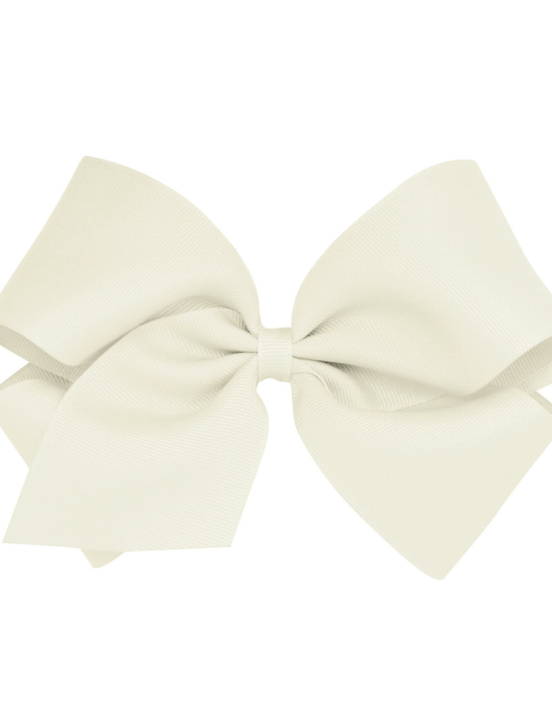 Wee Ones King Grosgrain Bow Ant White