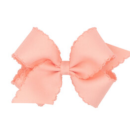 Wee Ones Bow Med w/Moonstitch Lt Coral