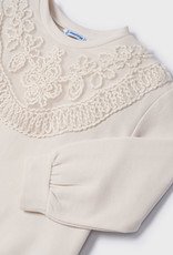 Mayoral Knit Cream Top w/Stitch Design