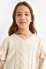Mayoral Beige Tricot Sweater/Skirt Set