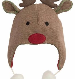 Elegant Baby Aviator Knit Hat Reindeer  0/12M