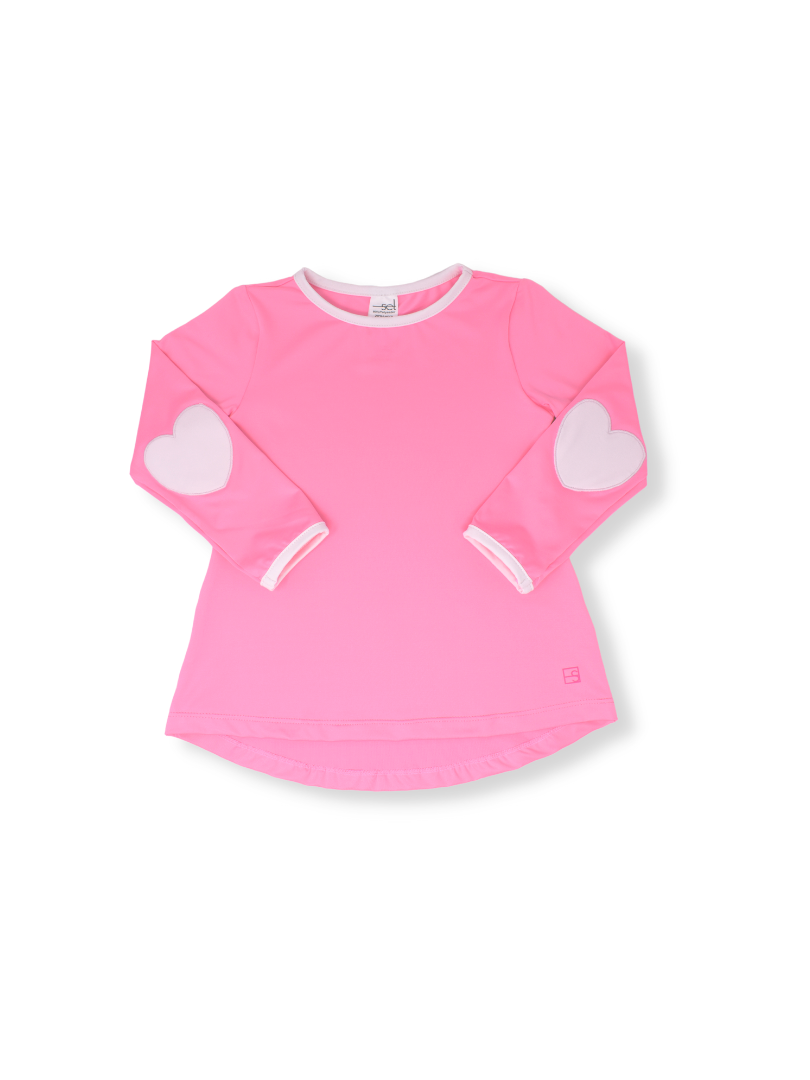 Bridget Basic T L/S Pink w/White Heart