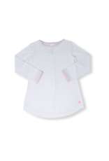 Lindsay Long T L/S White Pink Mini Gingham