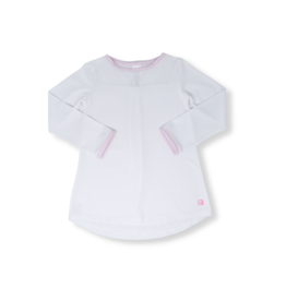 SALE Lindsay Long T L/S White Pink Mini Gingham