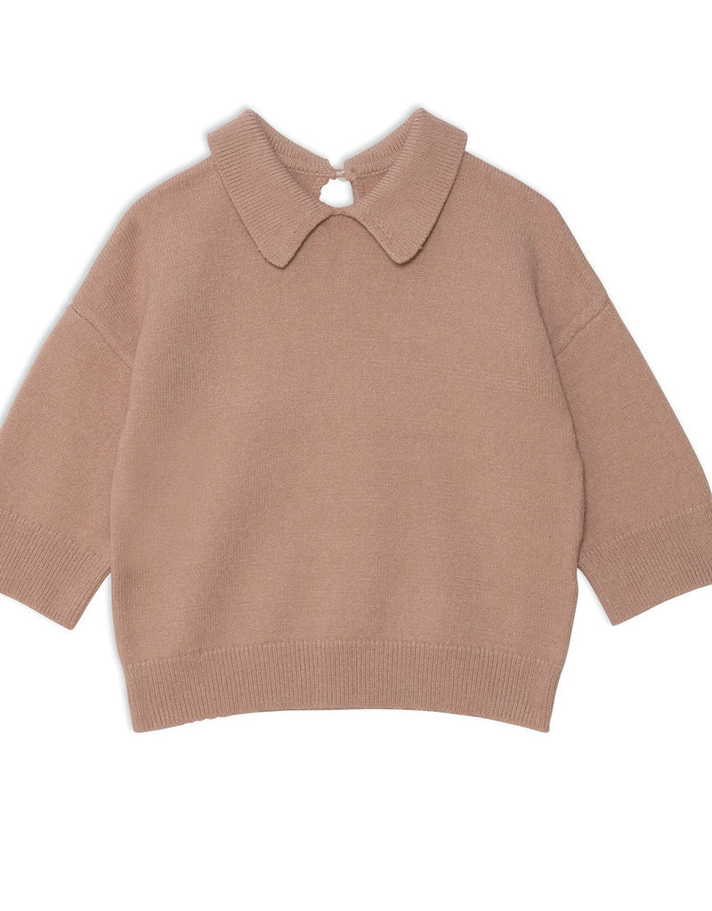 Deux par Deux Beige 3/4 Sleeve Knitted Top