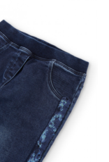 Boboli Blue Stretch Denim Pants w/Sequin Stripe