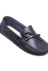 Elephantito Driver Loafers Navy Cracked Leather