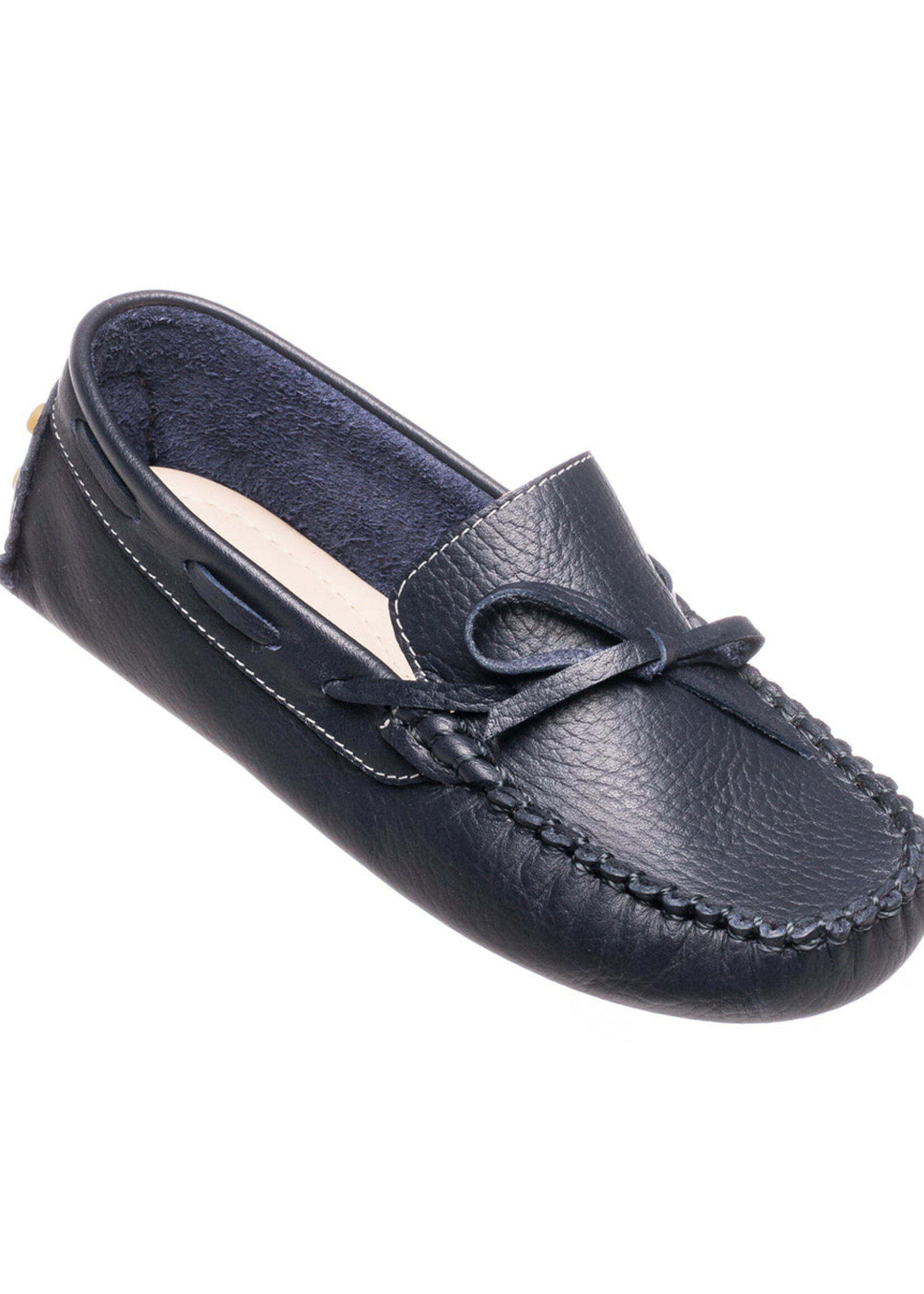 Elephantito Driver Loafers Navy Cracked Leather