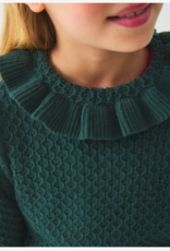 Abel & Lula Green Ruffled Collar Sweater