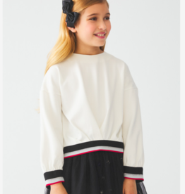 Abel & Lula SALE Cream Pleated Sweatshirt