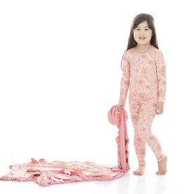 Kickee Pants SALE Print LS Pajama Set Peach Blossom Lace