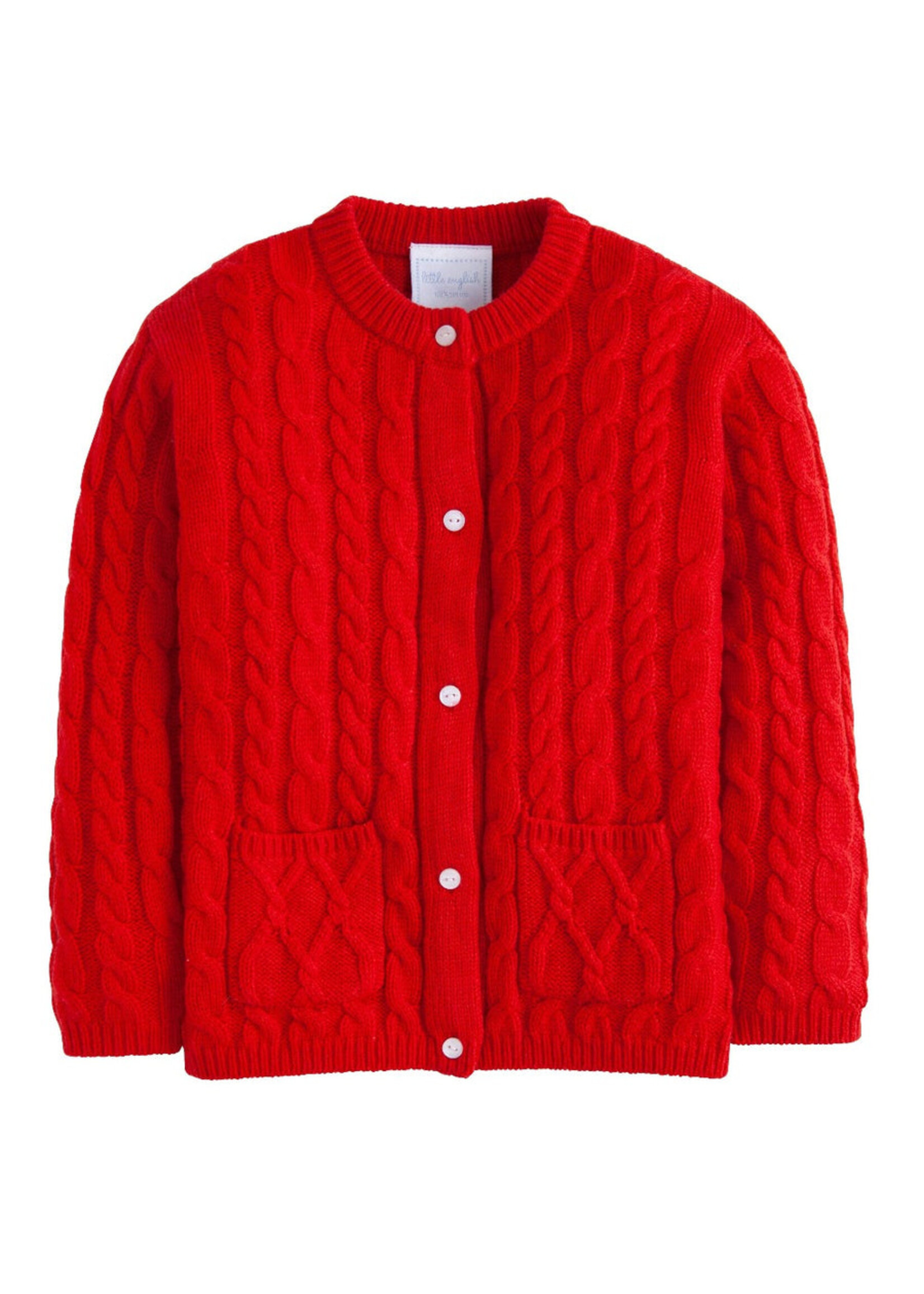 Little English Classic Cashmere Blend Cardigan Red