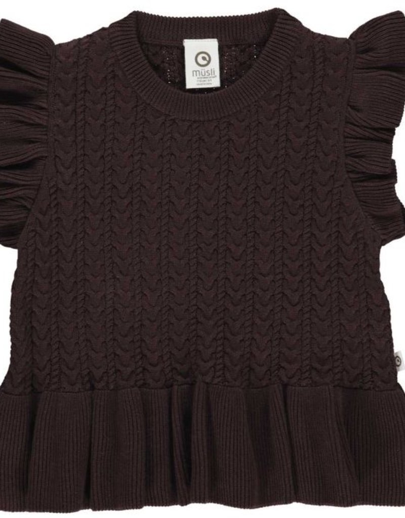 Knit Frill Vest Coffee