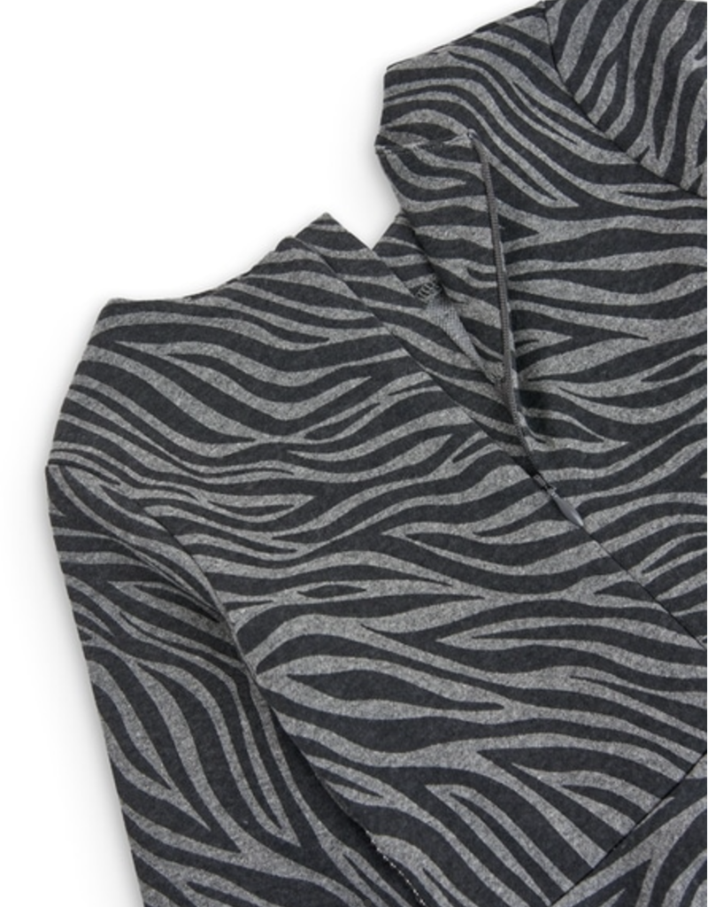 Boboli Knit Grey Zebra Print Dress