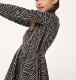 Boboli SALE Knit Grey Zebra Print Dress