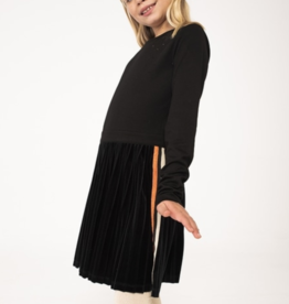 Boboli SALE Knit Black Dress w/Velvet Skirting