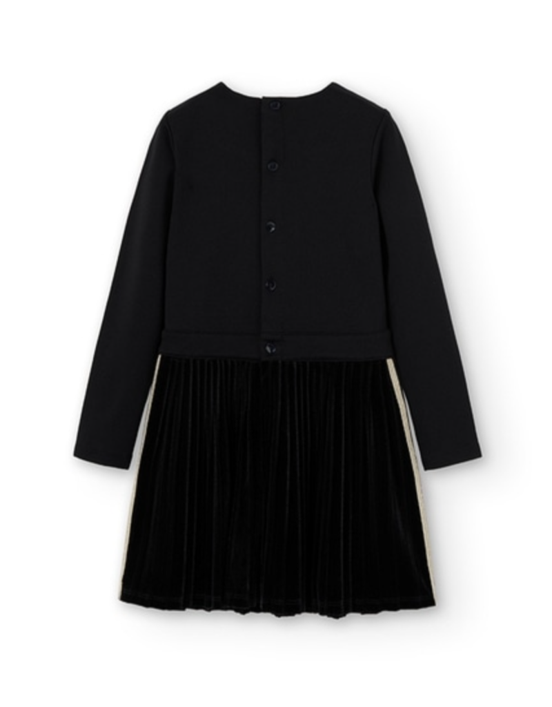 Boboli Knit Black Dress w/Velvet Skirting