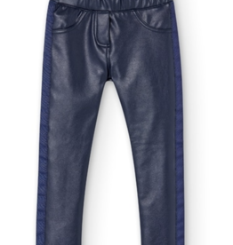 Boboli SALE Faux Leather Navy Pants
