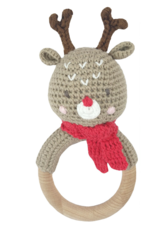 Albetta Crochet Reindeer Ring Rattle