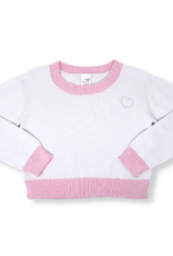 Set Athleisure Stella Sweater White Knit w/Pink Heart