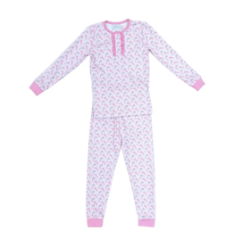 james & lottie Pink Candy Cane 2pc Jammies