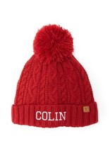 Classic Cable Knit Hat in Red
